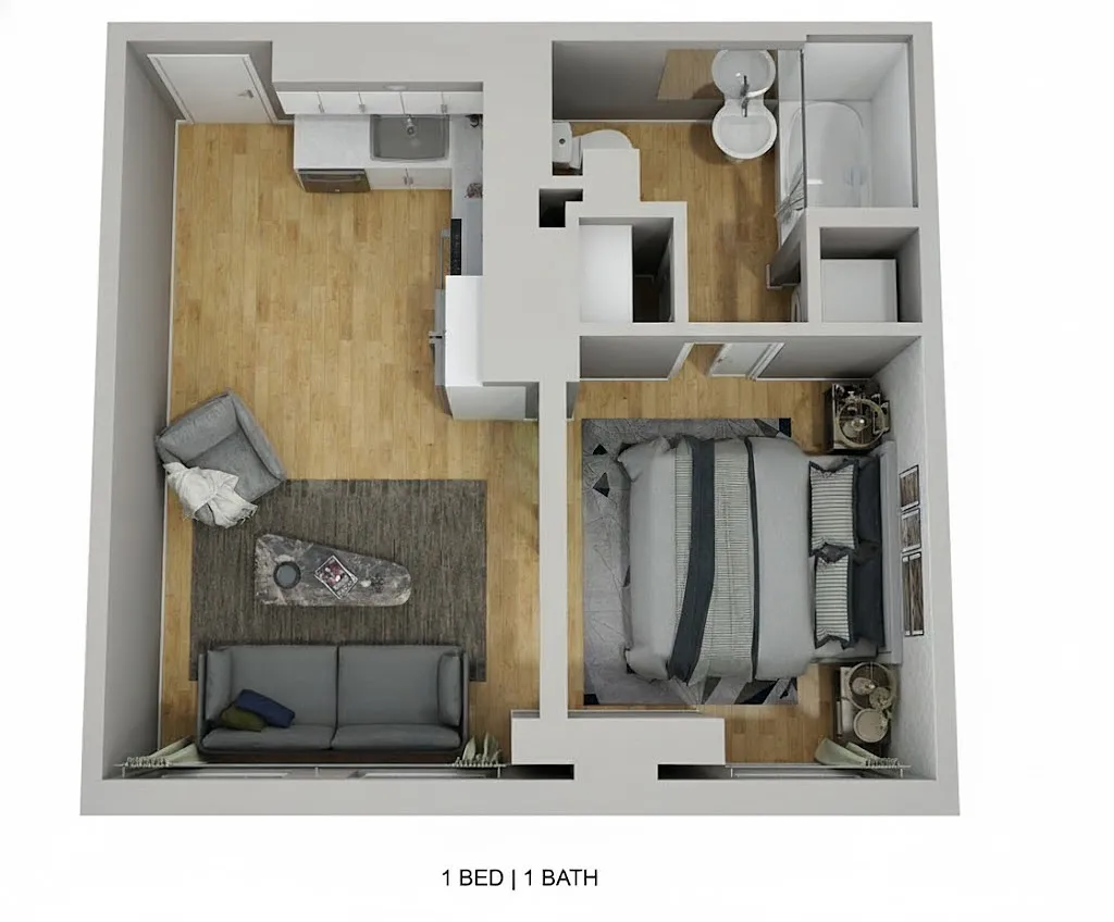 Floor plan Landmark Loft- 1 Bedroom