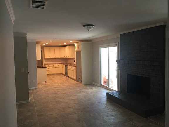 Large Kitchen and Den with Fireplace