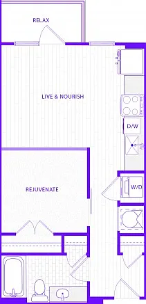 Studio One Bath (623 SF) Studio One Bath (623 SF)