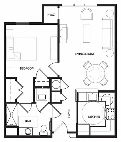 Floor plan One Bedroom-A