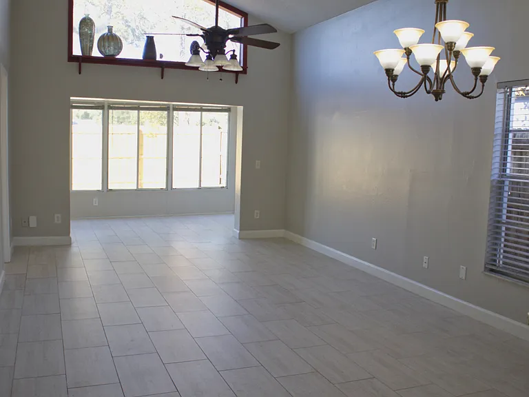 Entryway view, Family Room / Dining
