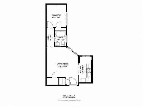 Floor plan 1 Bedroom 1 Bathroom