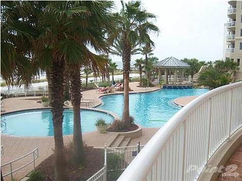 The outdoor pool is crystal clear.