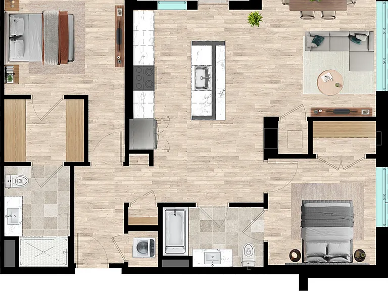 B13 - Two Bedroom (2) B13 - Two Bedroom (2)