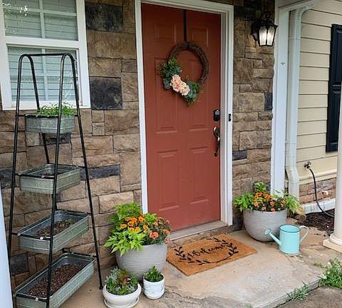 Front door to townhouse