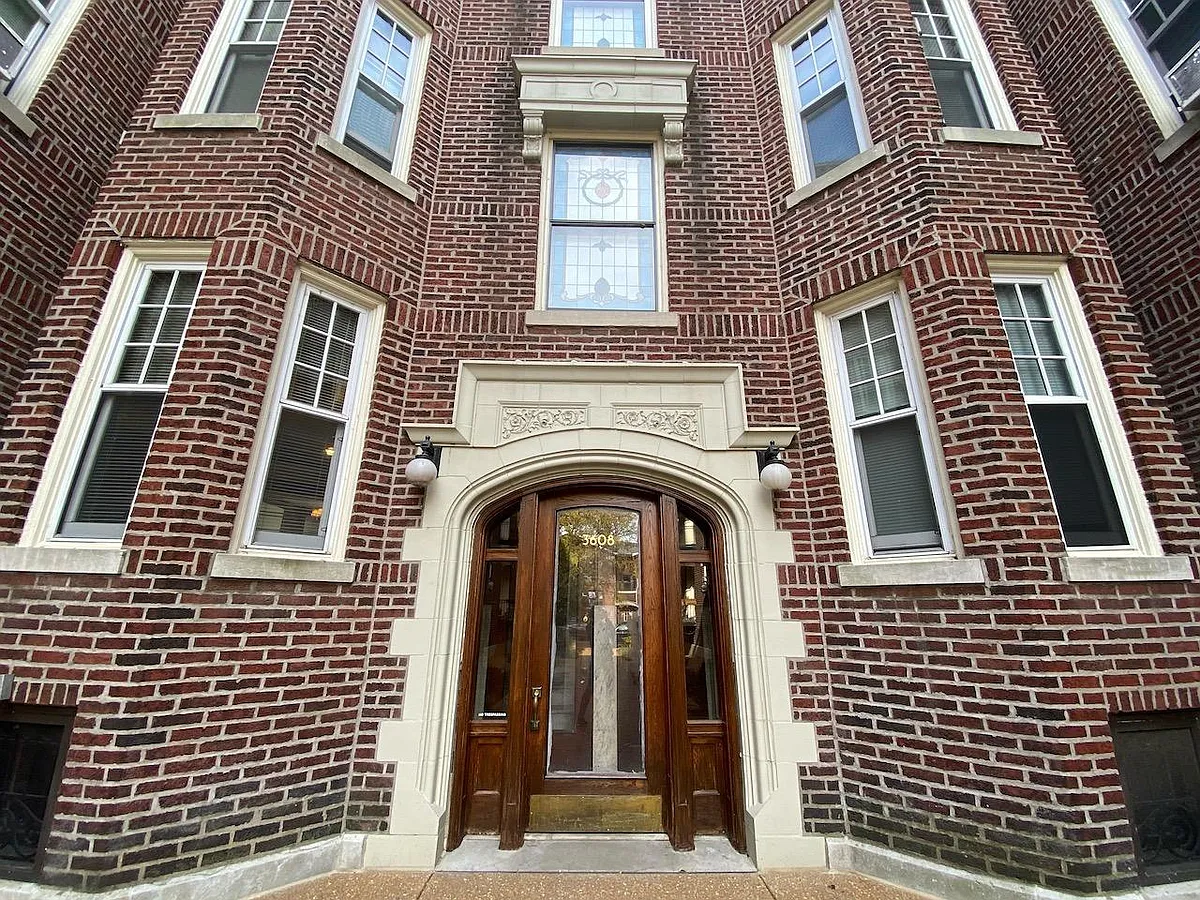 Detailed view of Connecticut apartment entrance. - Grand Connecticut Building