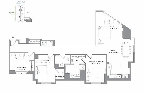 Floor plan LAGUNA - 3 Bedrooms Two Bathroom