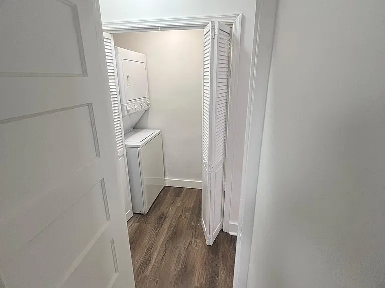 closet space with washer and dryer