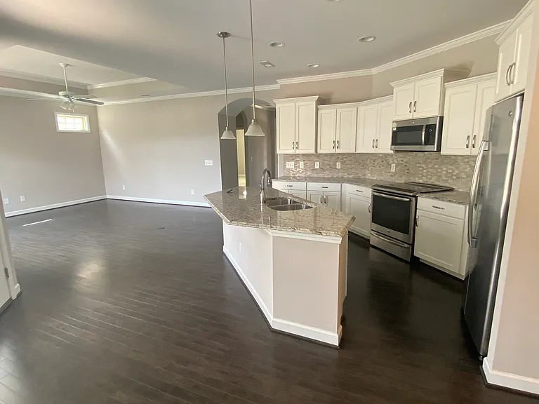 open plan and modern kitchen with a beautiful island/counter