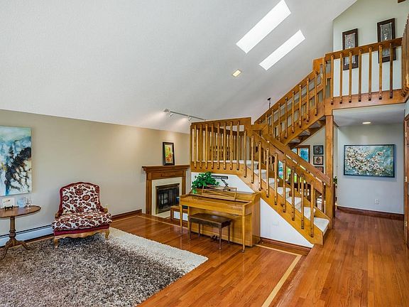 Skylights & wood create a warm & inviting space.