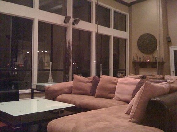 Floor to ceiling views of lake