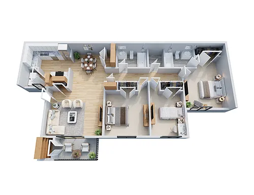 Floor plan 3 Bed | 2 Bath