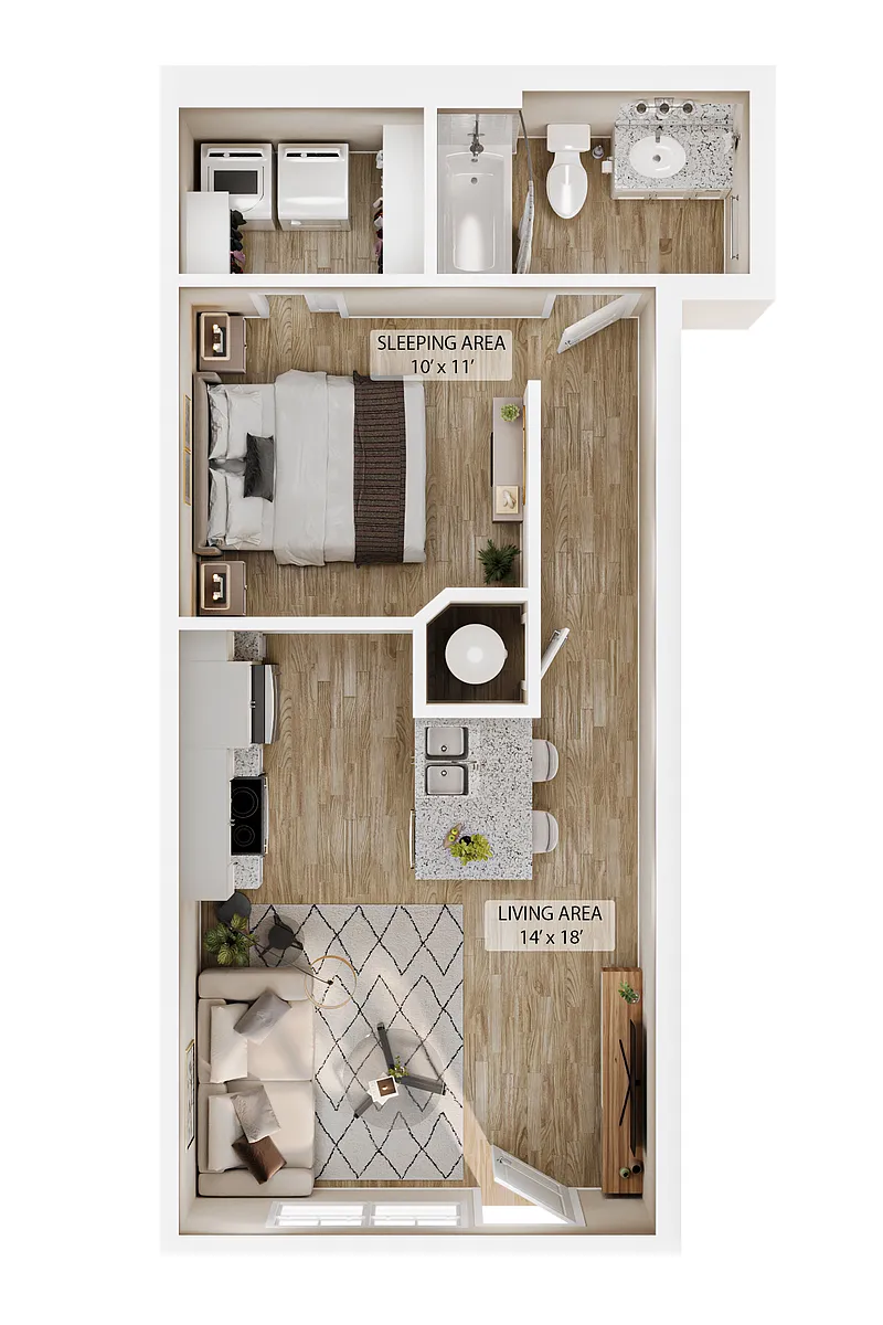 Floor plan Studio Horizon Courtyard