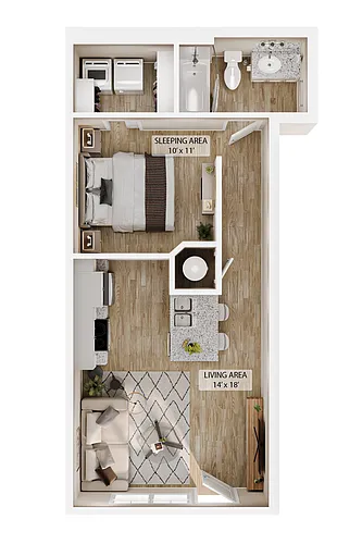 Floor plan Studio Horizon Courtyard