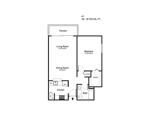 Floor plan One Bedroom