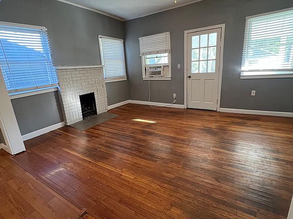 Living room with a fireplace