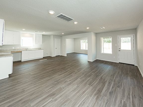 Family Room to Dining Area, Kitchen, and Flex Room