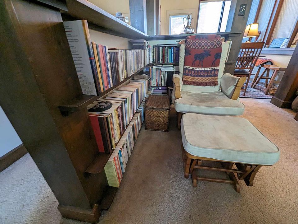 Bookshelves and reading nook.