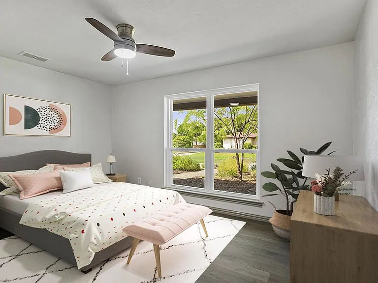Bedroom 3. This image shows a virtually furnished space. Bedrooms come unfurnished.