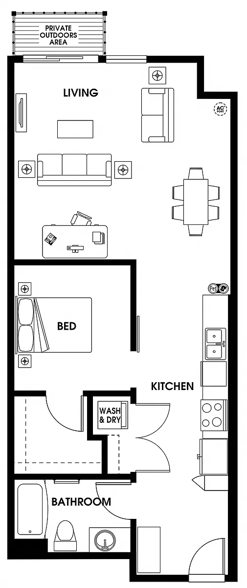 Floor plan Urban One Bedroom U8