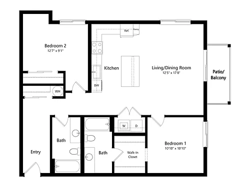 Floor plan 2 Bed B3