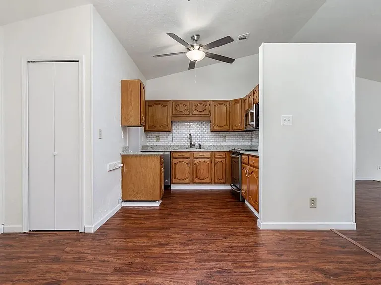 Kitchen, pantry, and dining area