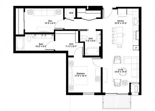 Floor plan Red Oak 1 Plus Den