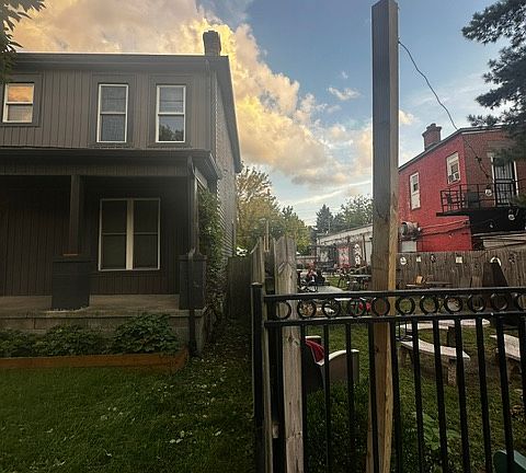 Next-door to a neighborhood bar - The Hey Hey. The patio closes at 10, they are very polite, and noise is not an issue. Additionally, house was fully insulated + new windows, so you cannot hear anything indoors.