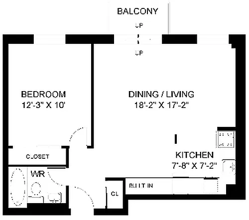 Floor plan 1 Bedroom - unit 610