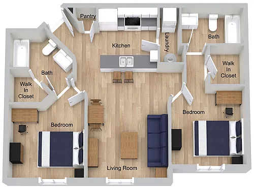 Floor plan Full - Two Bedroom