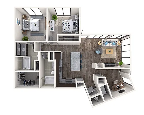Floor plan Two Bedroom B2G