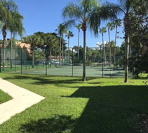 Tennis court and pool. 