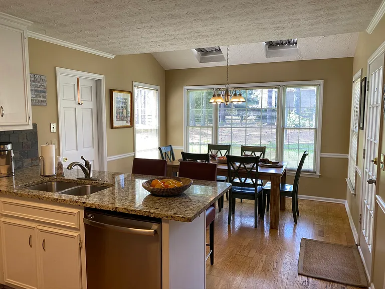 kitchen looking into the breakfast area