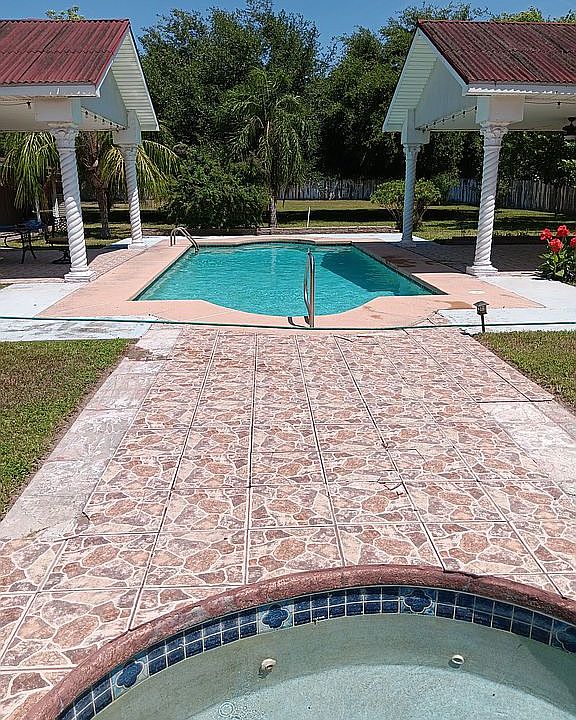 Backyard pool view