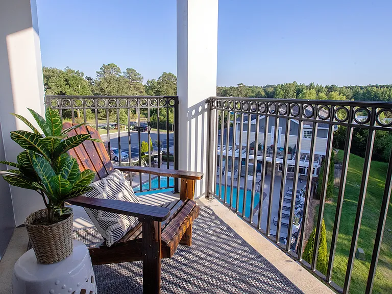 Step into the fresh air on your private patio or balcony, enjoying the tranquility of your own outdoor oasis.