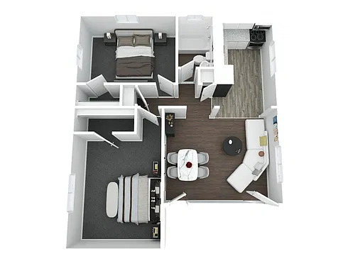 Floor plan Powhattan Village - 2 BR - 1 BTH