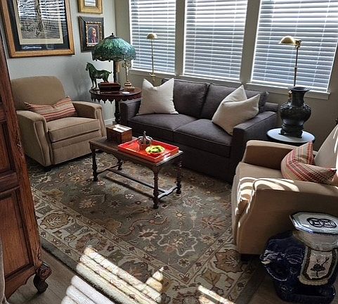 Living area, nice large windows.