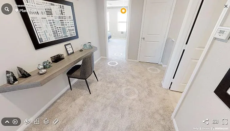 Area at the top of the stairs for a loft office.