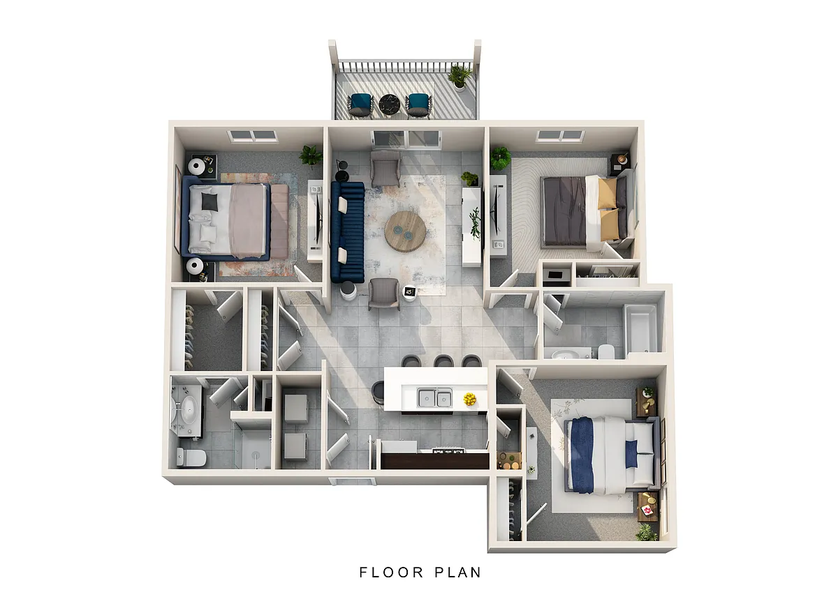 Floor plan 3 BD Apartment