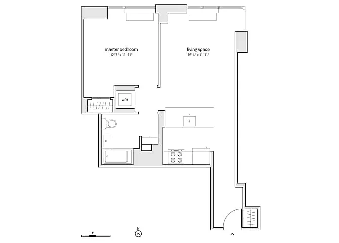 Floor plan 1 Bed/1 Bath-A13-C14-34
