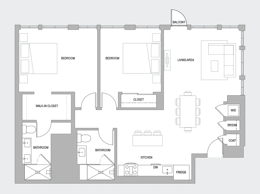 Floor plan 2 BR R