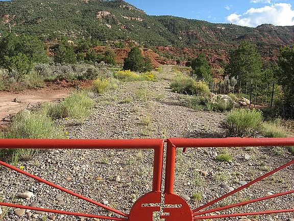 Gated entrance off Hwy 96