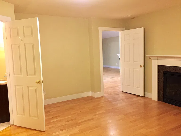 up stair bedroom with gas fire place