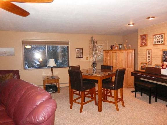 Entertainment area at end of living room