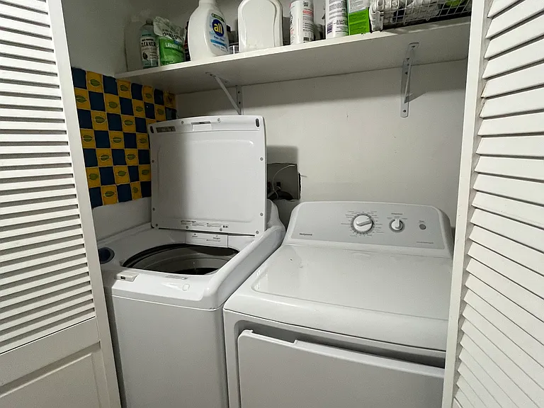 Inside laundry area