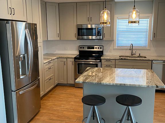 Kitchen with stainless steel appliances