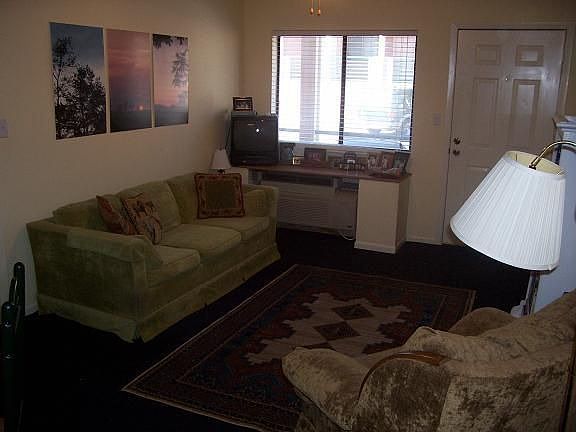 living room from the kitchen area