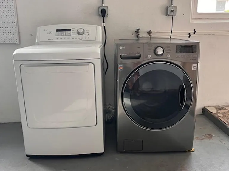 Washer/Dryer inside attached garage