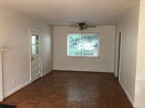 Dining area with door to back porch and garage