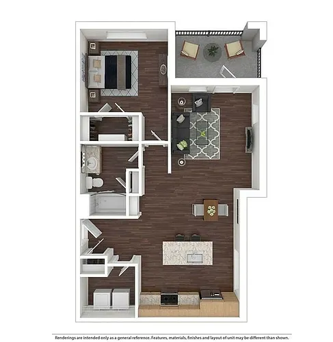 Floor plan A5 - One Bedroom, One Bathroom